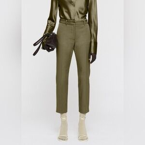 NWT! JOSEPH Size 44 • Coleman Straight Leg Gabardine Pants Dark Olive.
